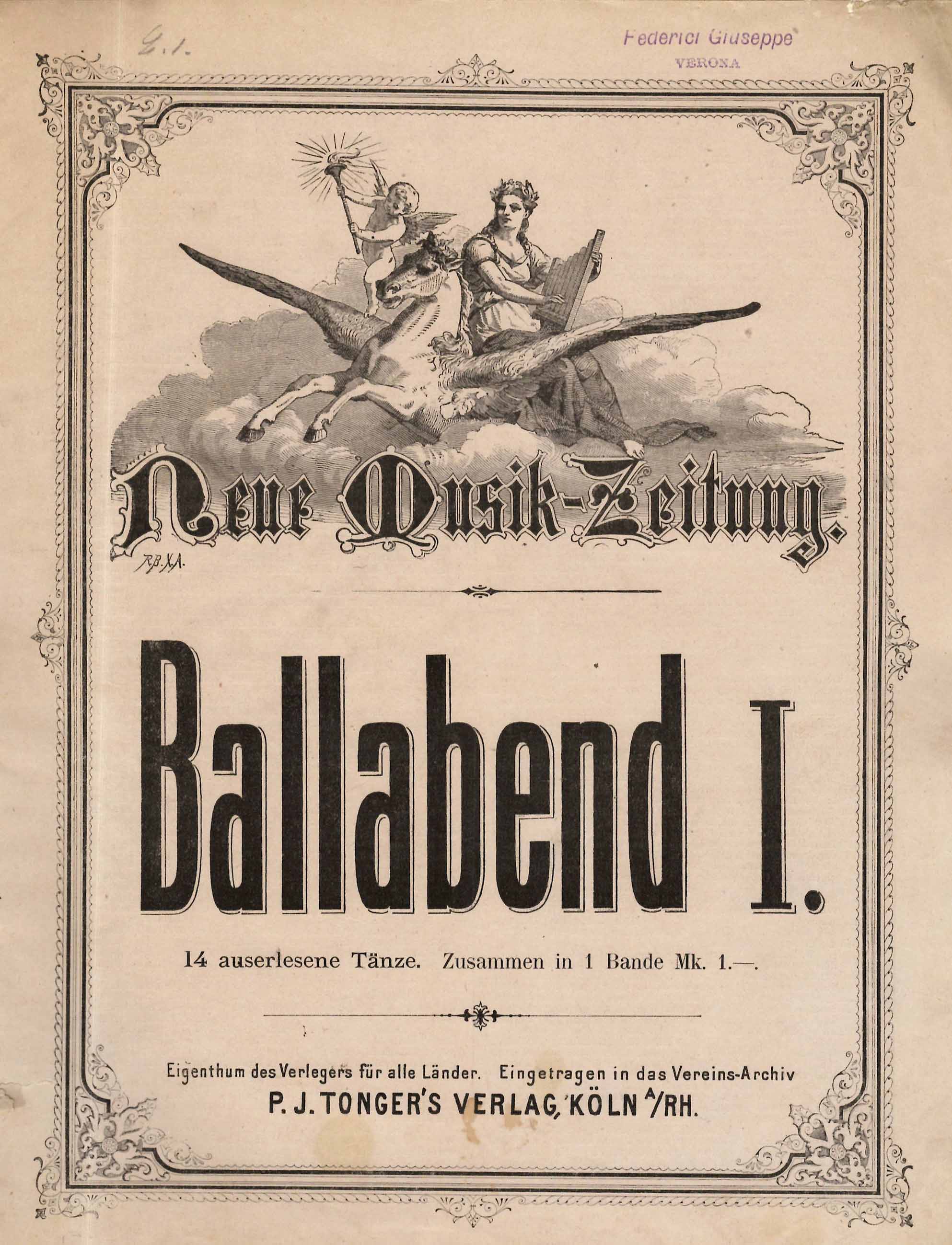 Ballabend I-II. 14 euserlesene Tanze. Zusammen in 1 Bande